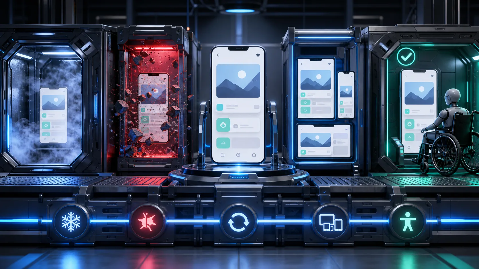 An app passing workflow, security, responsive, and launch checks