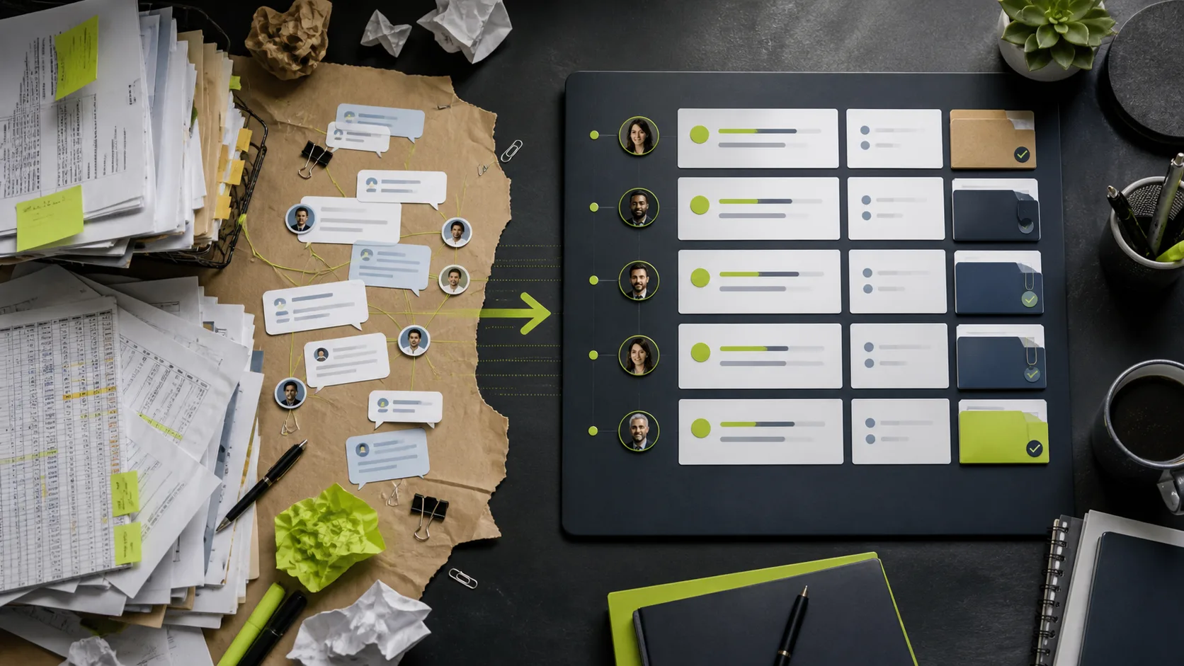 A team replacing scattered spreadsheets with one focused internal workflow